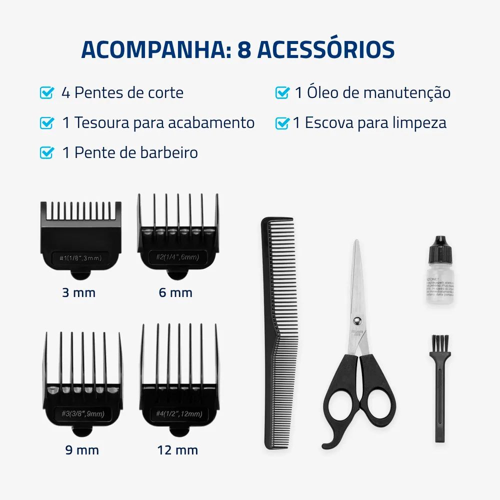 Máquina de Cortar Cabelo Mondial Hair Stylo CR-02 com 4 Pentes , , large image number 3